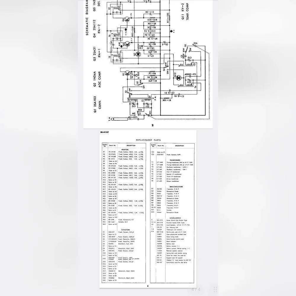 Radio Corp. SR-H107 transistor radio, likely from around 1961 With Case Military - Picture 14 of 16